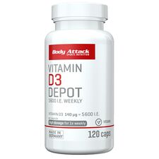 Body Attack Vitamin D3 Depot Weekly, 120 kaps