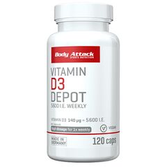 Body Attack Vitamin D3 Depot Weekly, 120 kaps