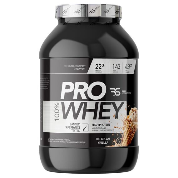 Basic Supplements 100% PRO Whey Protein - 4300 gr vanila